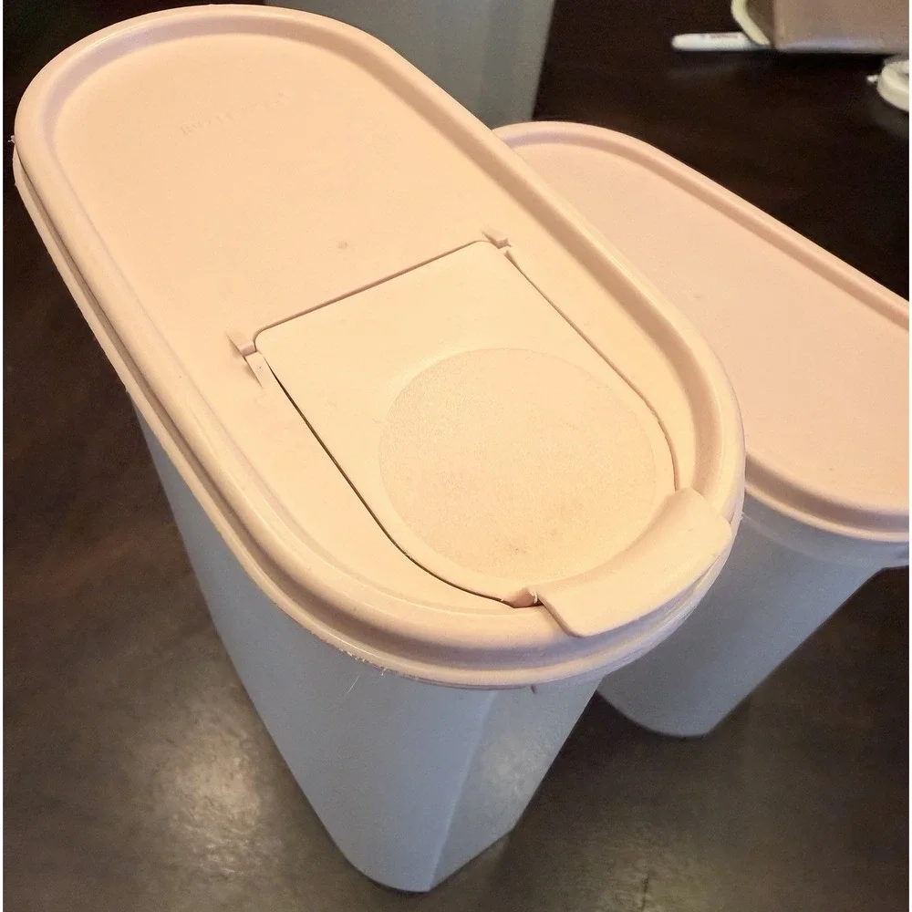 Tupperware Modular Mates Set Of 5 With Pink Lids